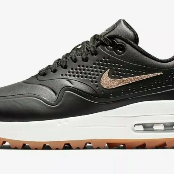 Nike women Air Max 1 G Golf Shoe AQ0865-002 Black Metall - Picture 7 of 10